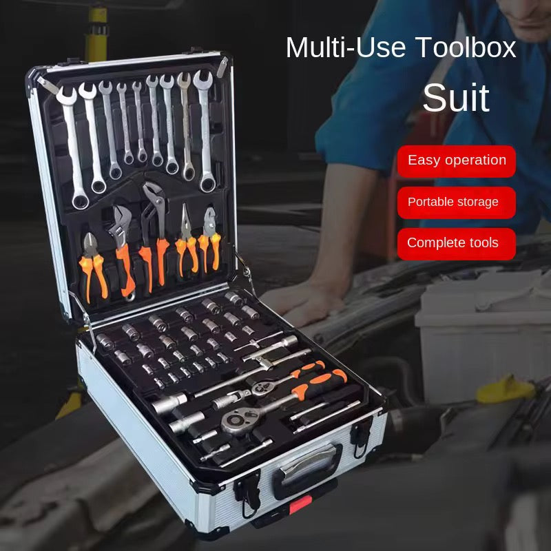 Mallette à Outils Professionnelle 186 Pièces – Valise à Roulettes en Aluminium, Kit Complet de Mécanique et Bricolage