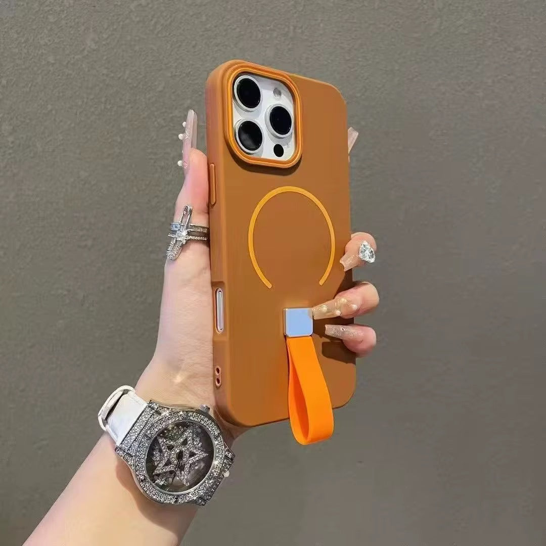 Coque Magnétique Magsafe pour iPhone avec Lanière Intégrée – Étui en TPU Givré Antichoc pour iPhone 11 à 17 Pro Max