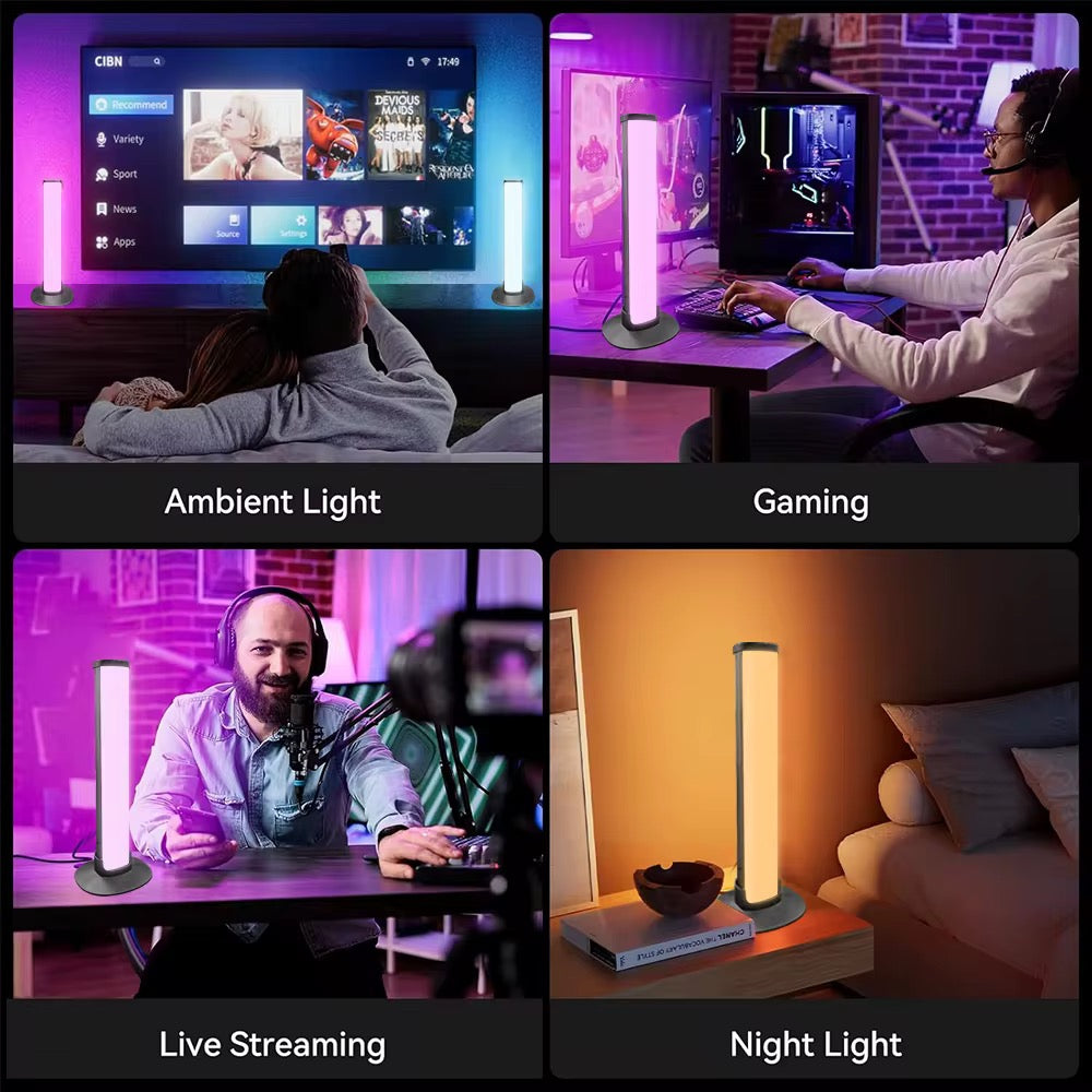 Barres Lumineuses RGB Smart Flow – Kit d'Ambiance LED pour Gaming, Musique et Cinéma