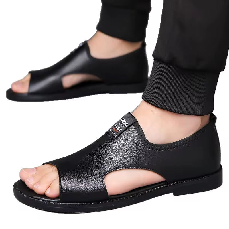 Sandales de Style Romain en Cuir Souple – Chaussures d'Été Respirantes pour Hommes