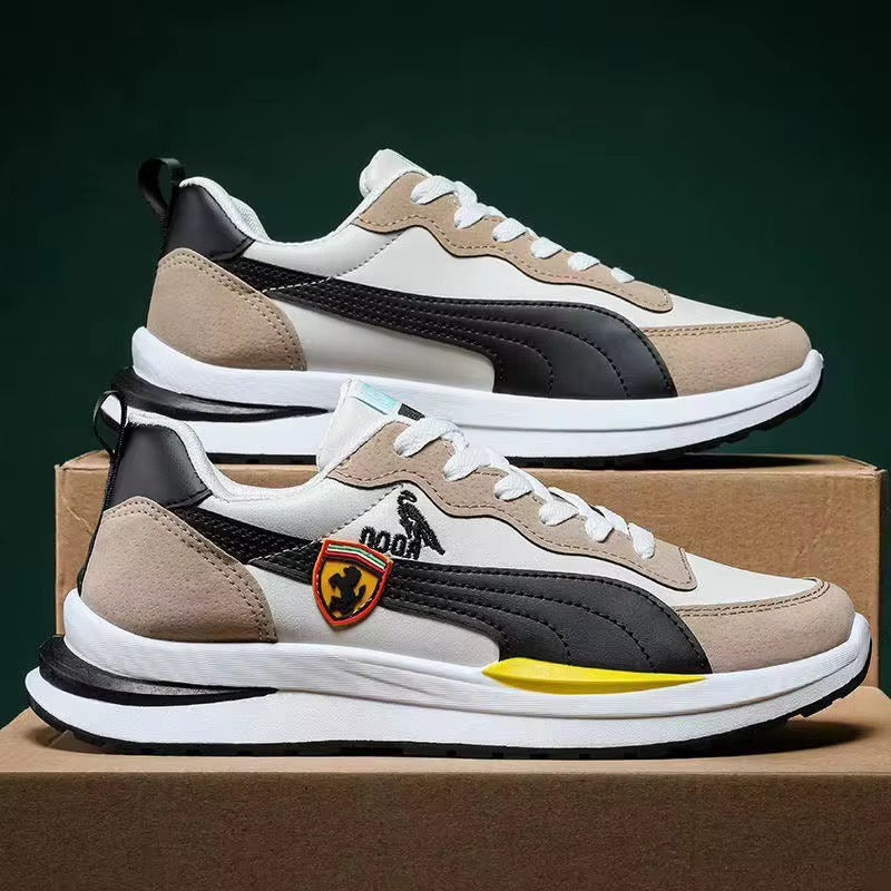 Baskets Homme en Cuir PU – Chaussures de Marche Urbaines et Légères