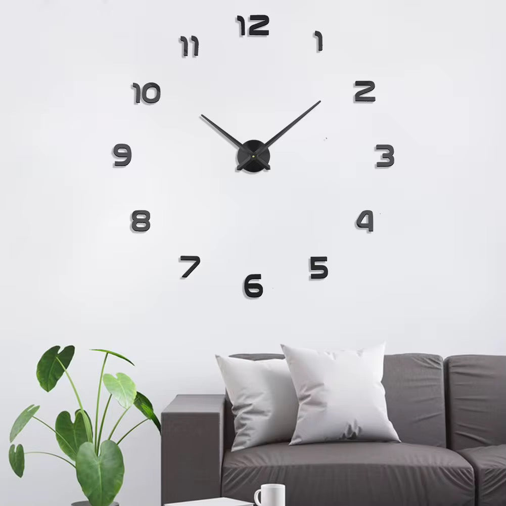 Horloge Murale Géante Autocollante – Bricolage Créatif pour Maison et Bureau