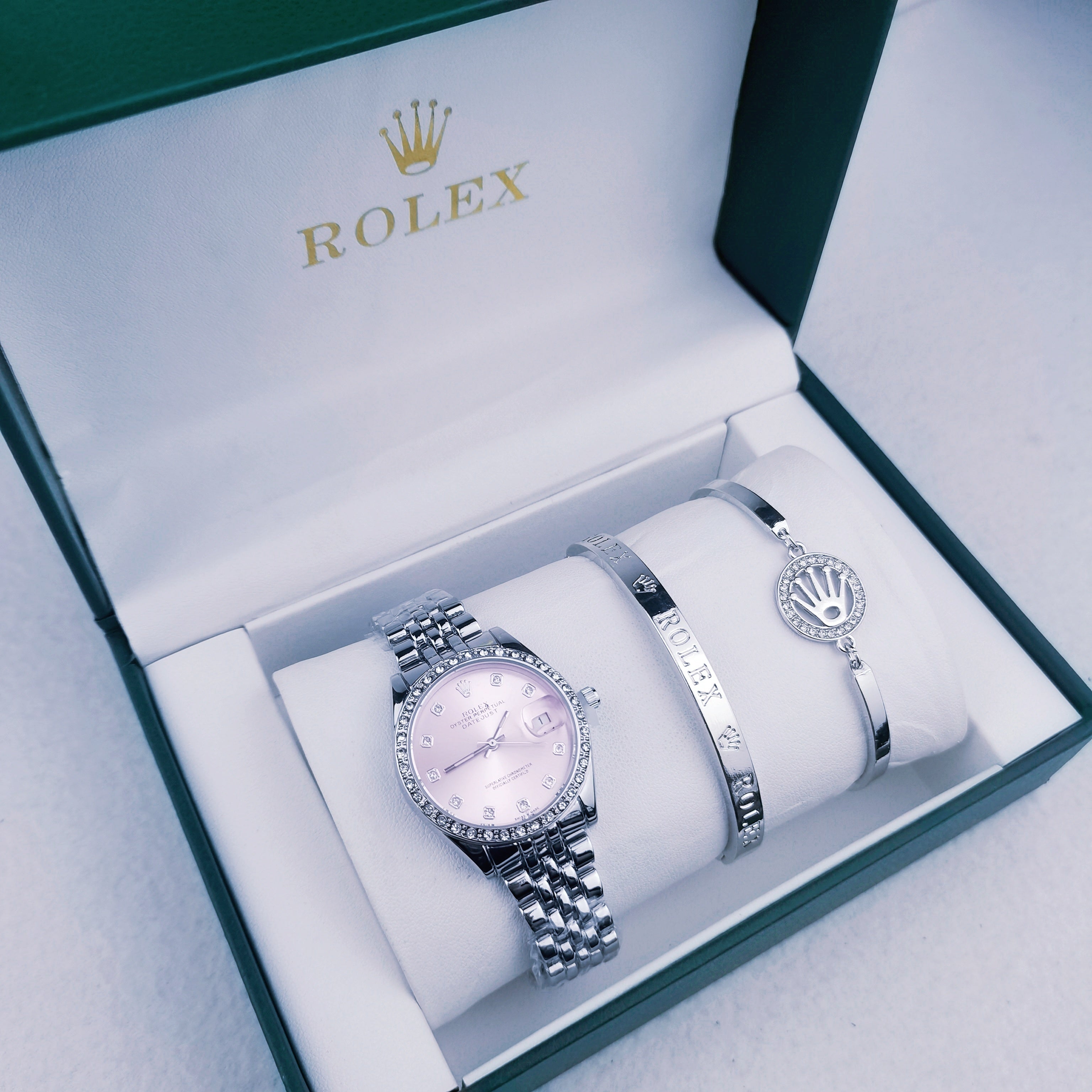 Montre inspirée de la Rolex Rolex Datejust accompagné des bracelets Rolex