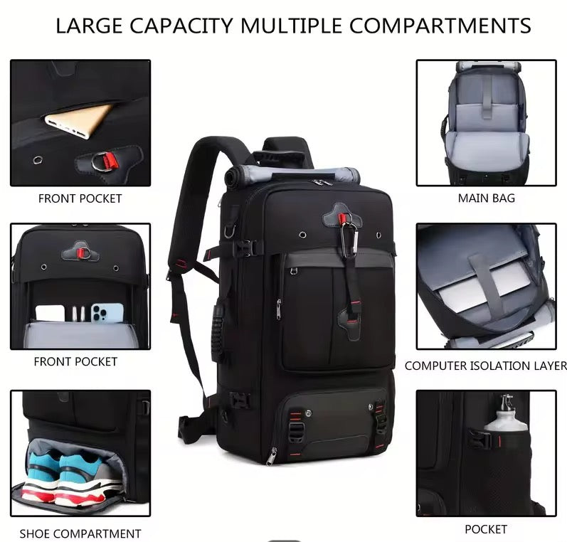 Sac à Dos de Voyage Multi-Compartiments avec Compartiment Chaussures