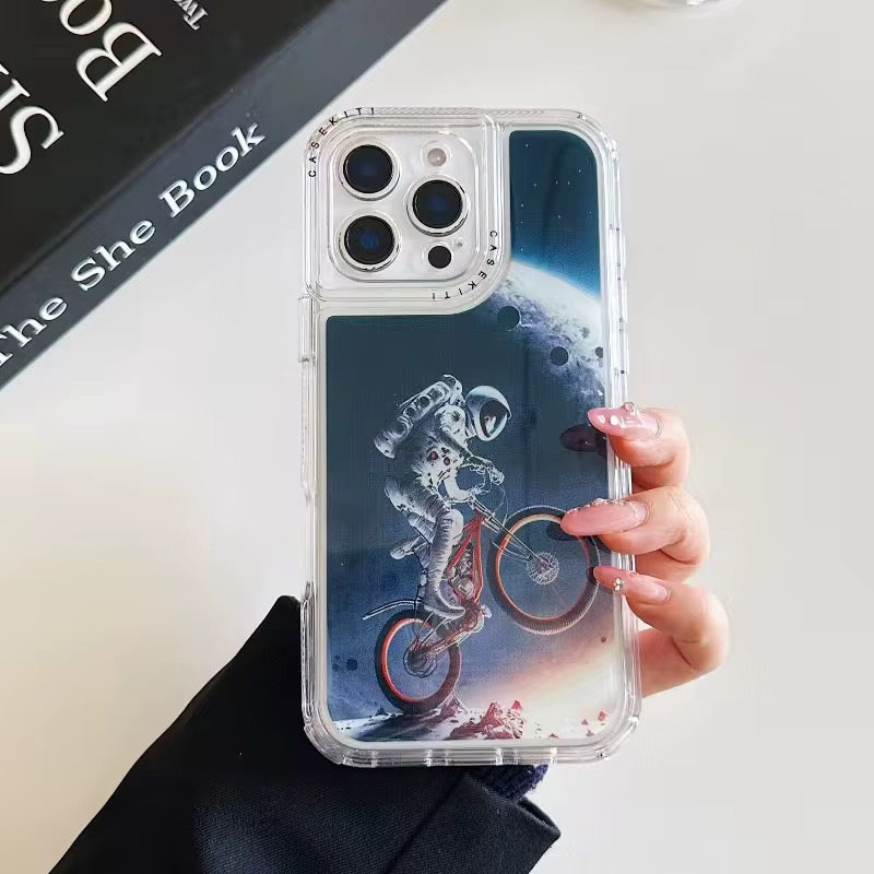 Protection iPhone Hybride TPU+PC – Design Personnalisé Époxy avec Protecteur Caméra