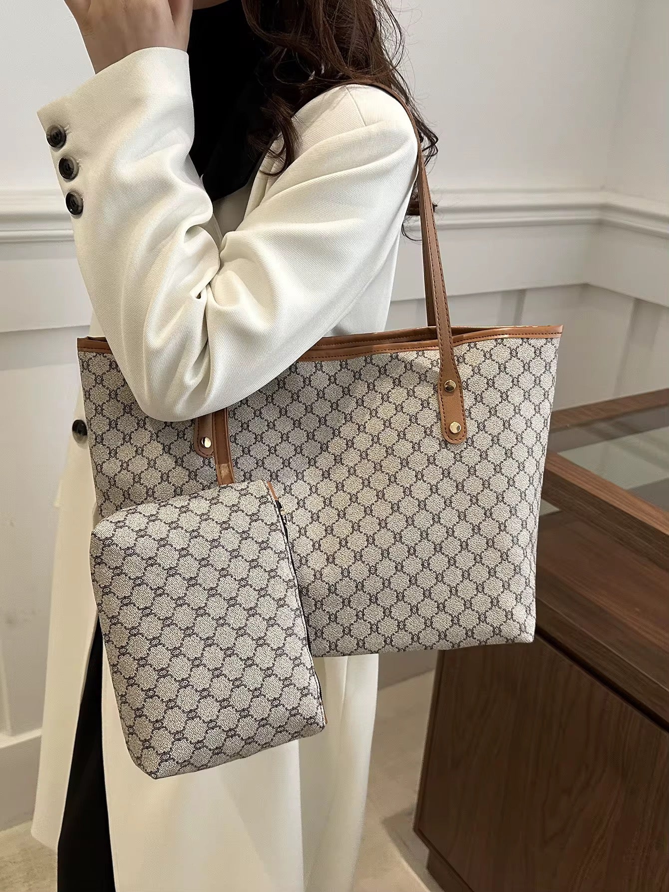 Ensemble Sac à Main "Elegance Retro" & Pochette Assortie