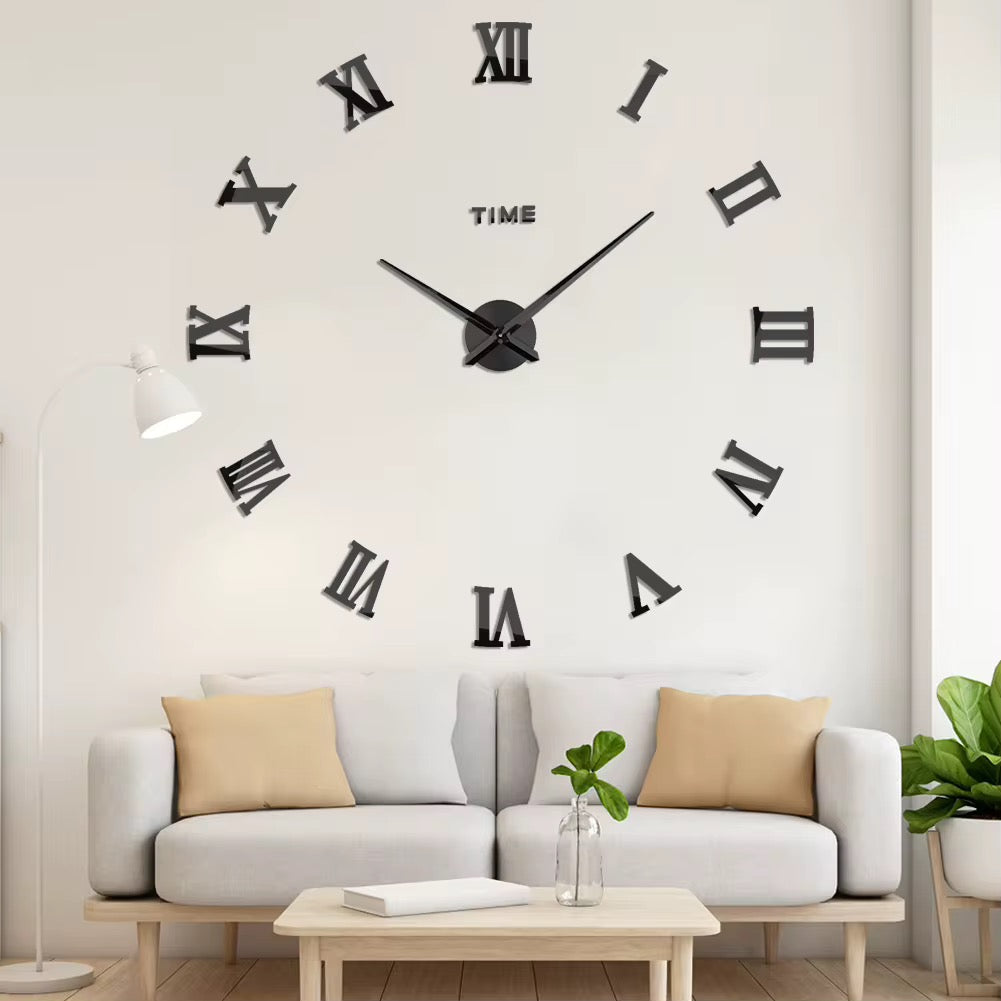 Horloge Murale Géante Autocollante – Bricolage Créatif pour Maison et Bureau