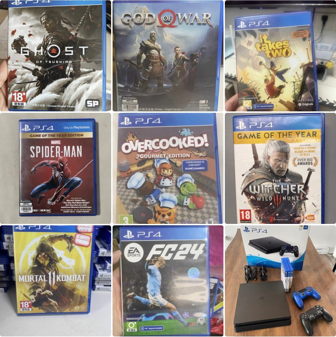 Jeux PS4 – Ghost of Tsushima, FC 24, Spider-Man, Witcher 3