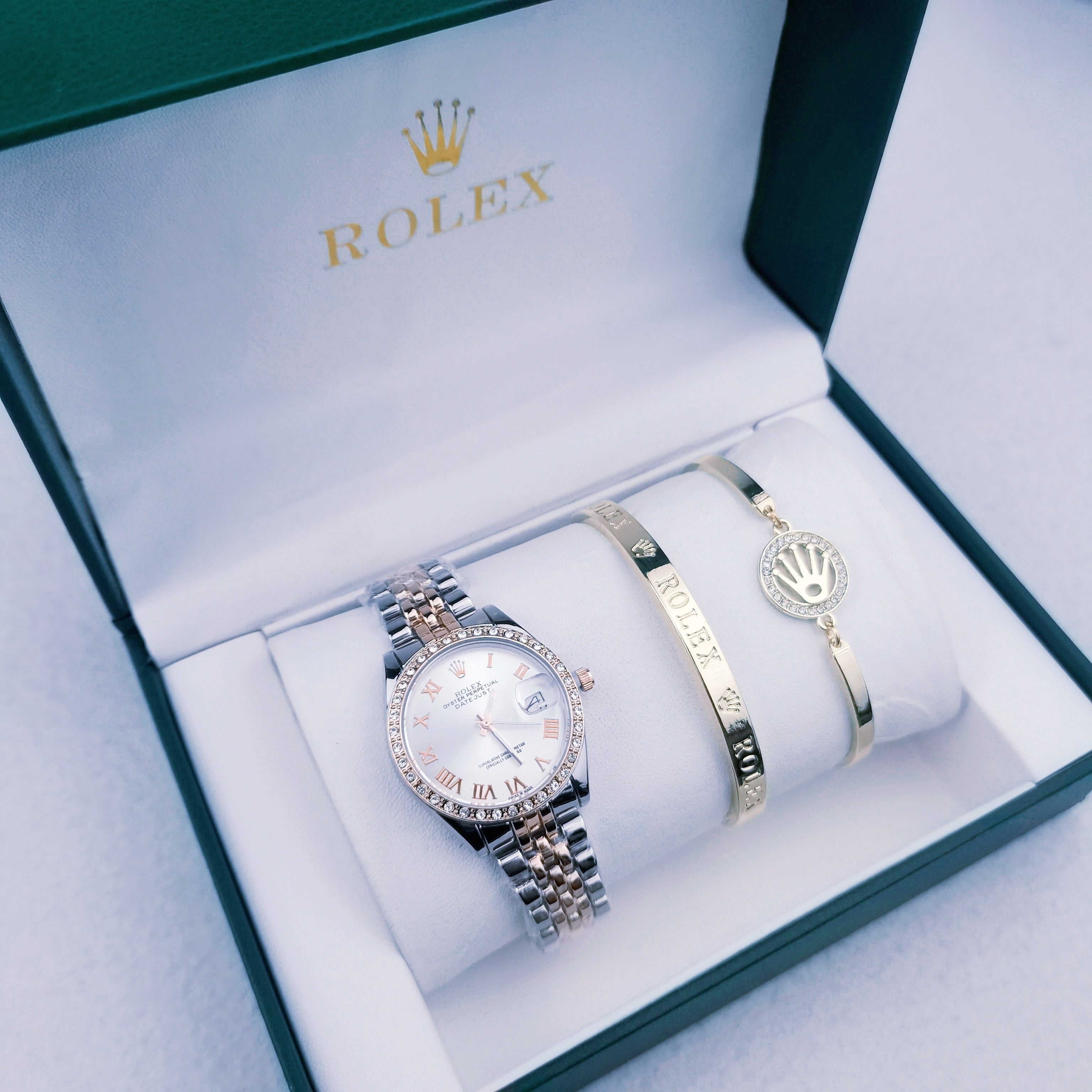 Montre inspirée de la Rolex Rolex Datejust accompagné des bracelets Rolex