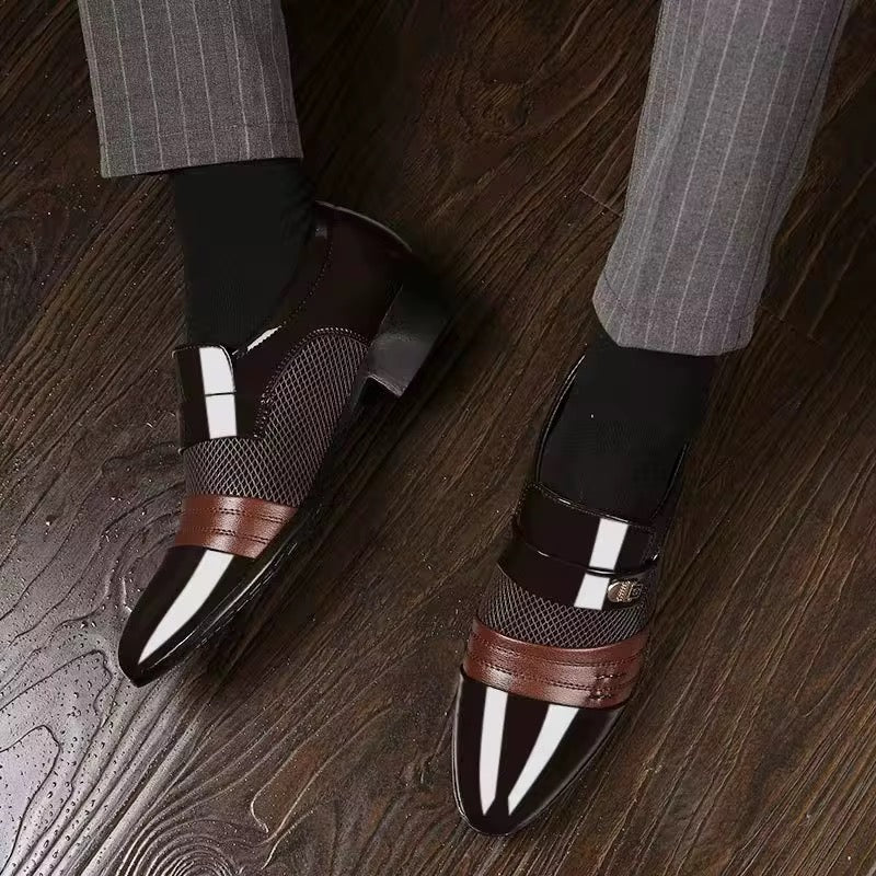 Chaussures "Oxford Prestige" – Cuir Verni et Détails Ajourés