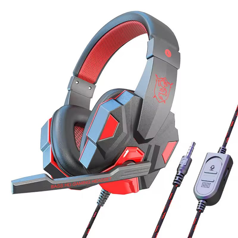 Casque Gaming Filaire ANC – Son Bass HD Immersif avec Micro & Éclairage LED Bleu