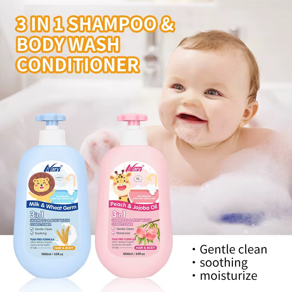 Pack Bain Bébé Nary – Formule "Sans Larmes" 100% Naturelle (1000ml)