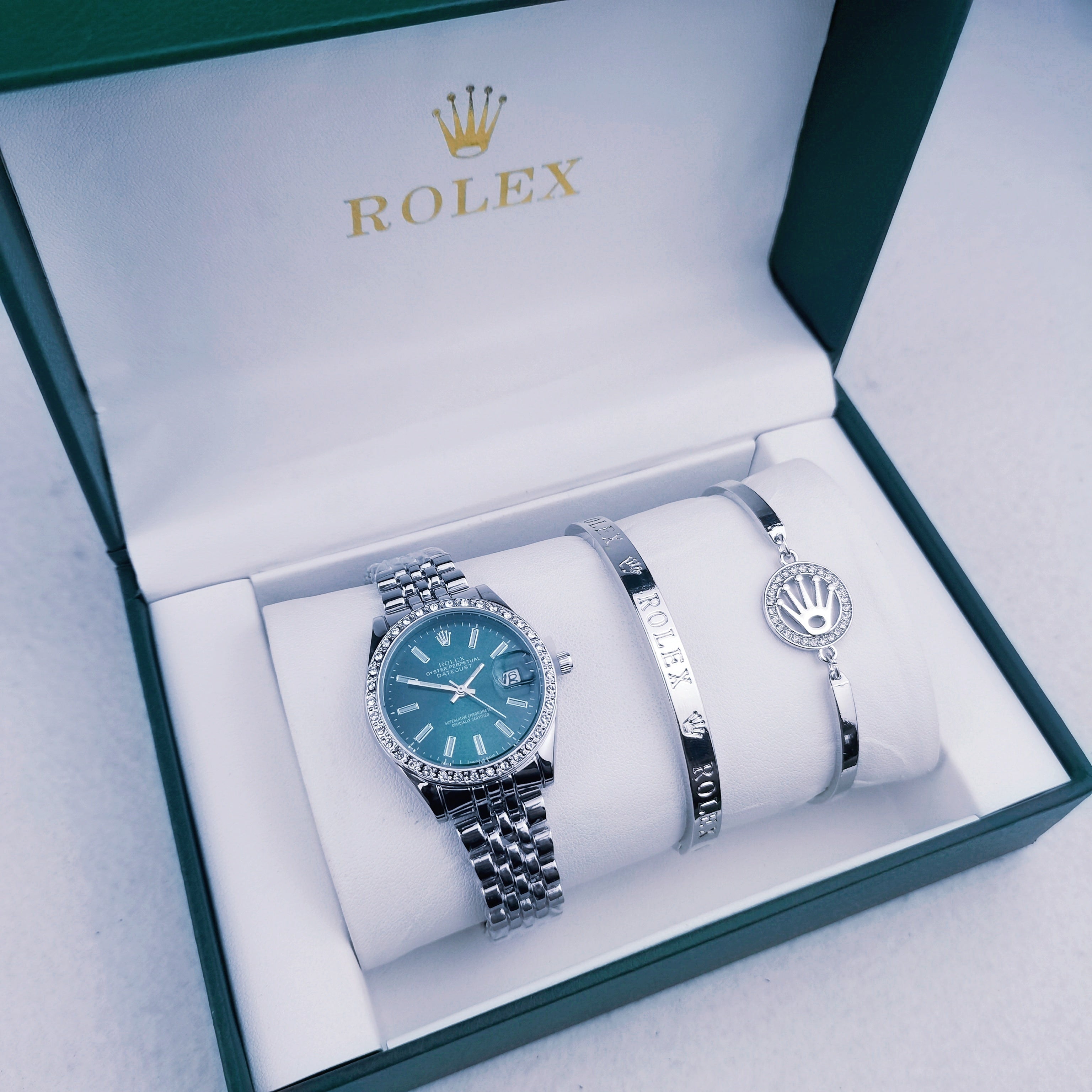 Montre inspirée de la Rolex Rolex Datejust accompagné des bracelets Rolex