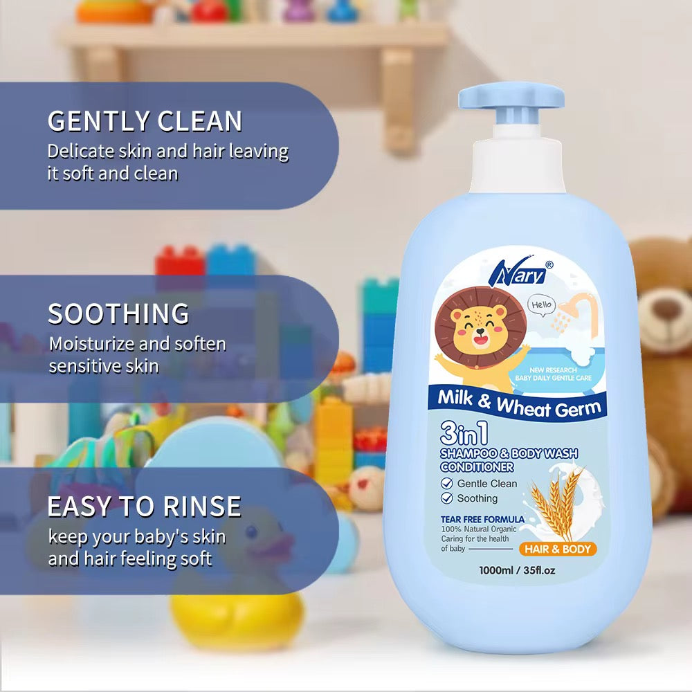 Pack Bain Bébé Nary – Formule "Sans Larmes" 100% Naturelle (1000ml)