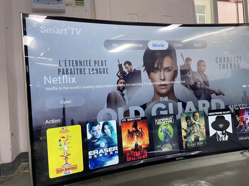 Smart TV Incurvée 50, 55, 65, 75 Pouces 4K UHD – Android TV avec Rétroéclairage LED & Immersion Totale