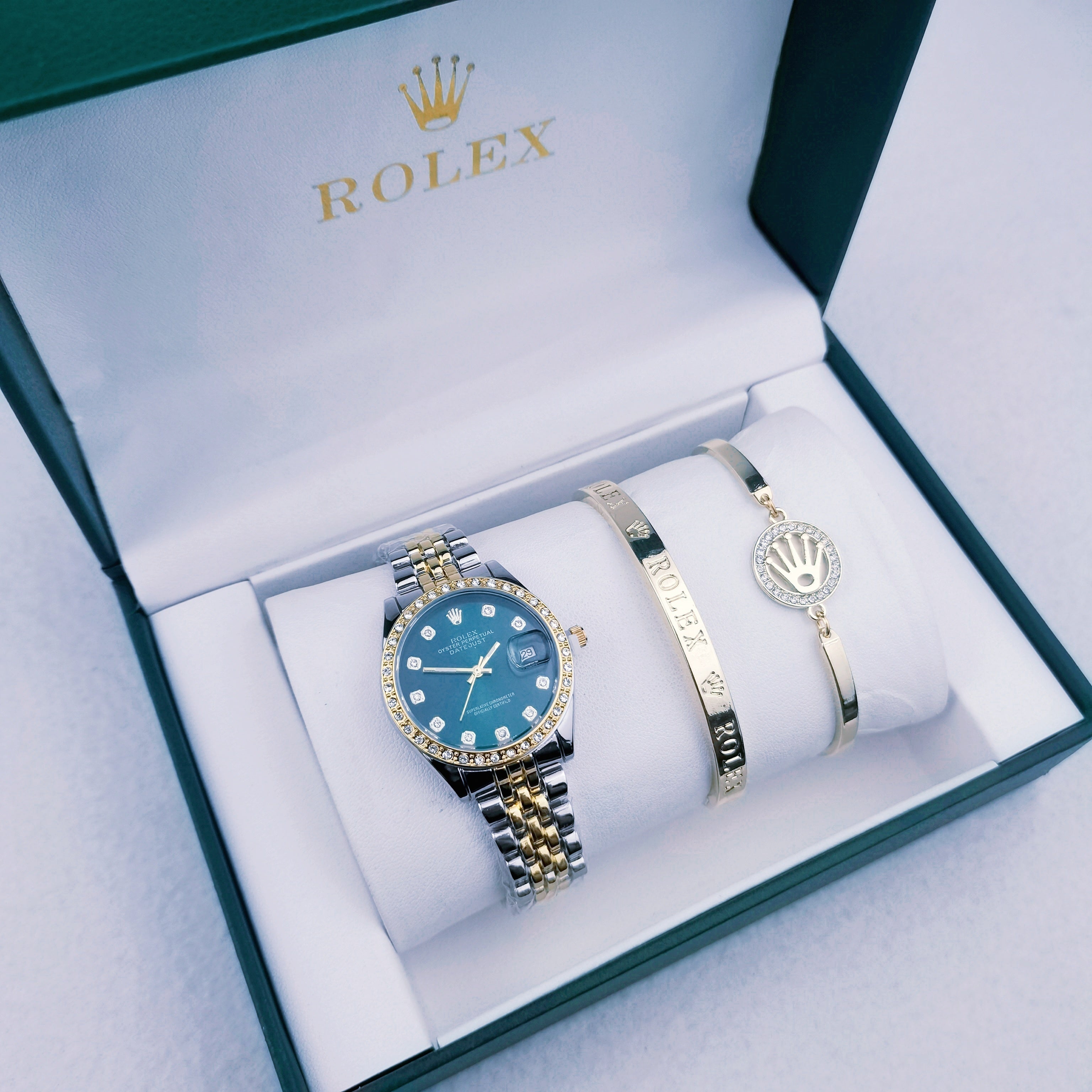 Montre inspirée de la Rolex Rolex Datejust accompagné des bracelets Rolex