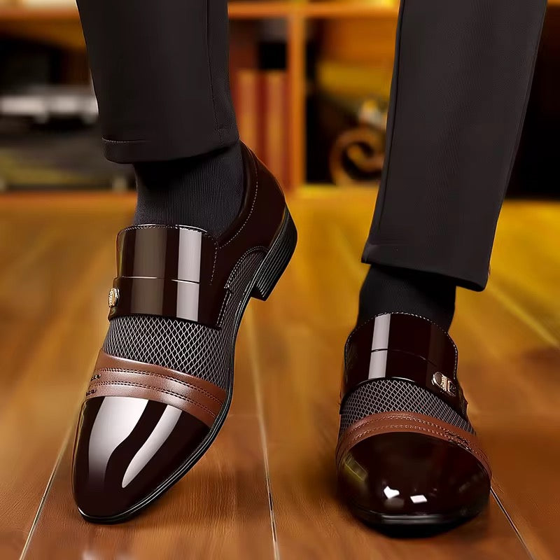Chaussures "Oxford Prestige" – Cuir Verni et Détails Ajourés