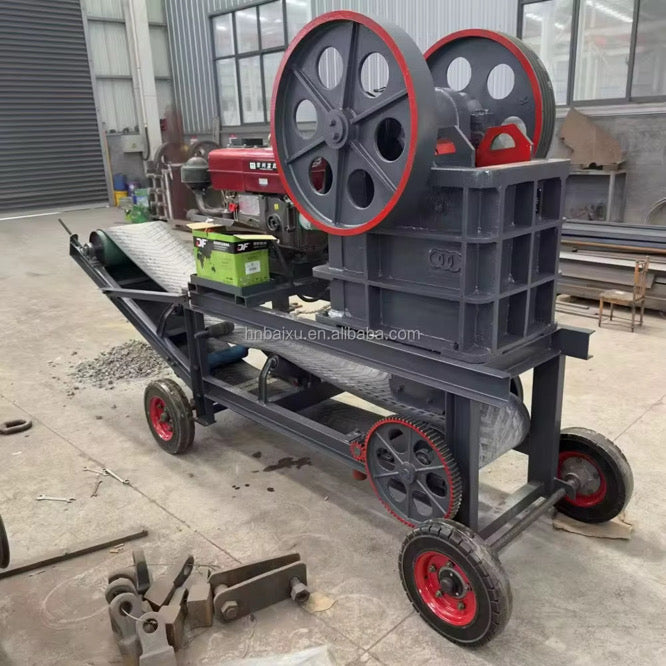 Concasseur à Mâchoires PE-150*250 - Avec convoyeur de 3m – Performance de Broyage pour Mines et Construction.