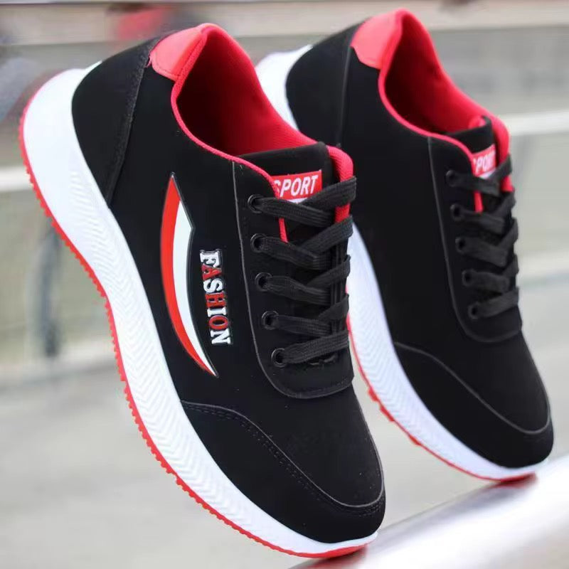 Chaussures de Course "Daily Flex" – Confort Sportif & Design Contrasté Noir/Blanc