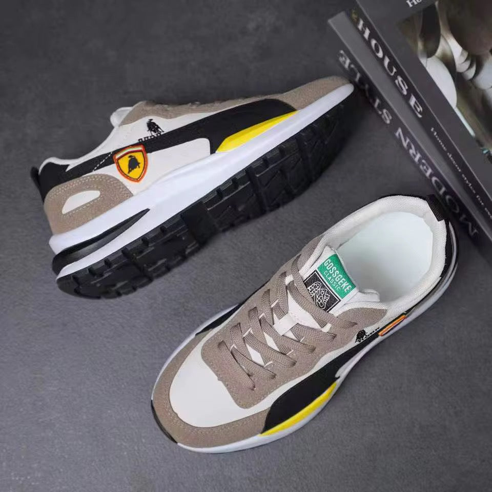 Baskets Homme en Cuir PU – Chaussures de Marche Urbaines et Légères