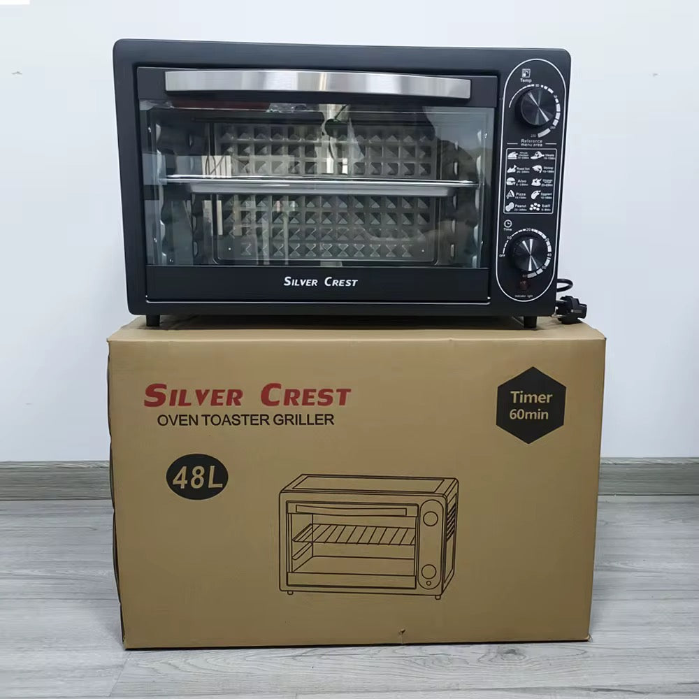 Four Électrique Silver Crest 48L – Multifonction & Grill de Comptoir
- Mini Four 48 Litres Silver Crest – Four à Pizza Électrique Certifié CE avec Minuteur