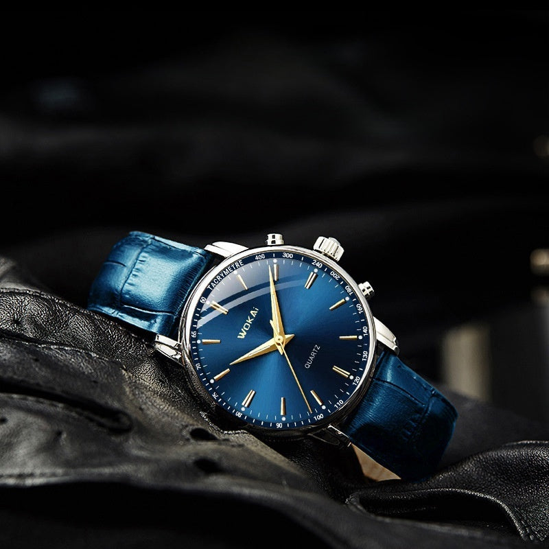 Montre cuir bleu Fenyi