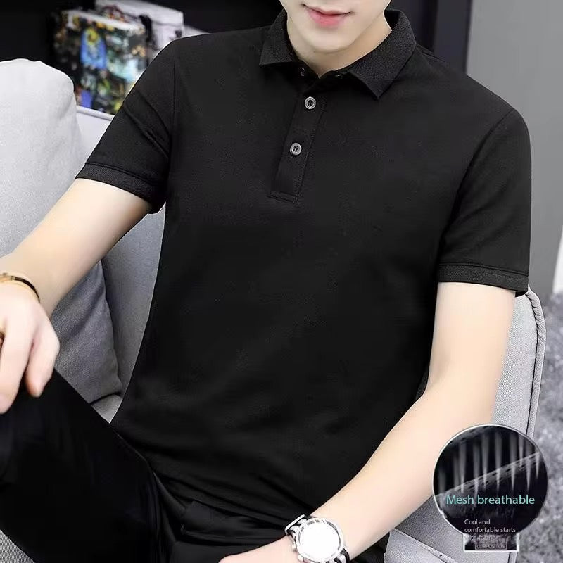 Polo Ultra-Respirant en Soie Glacée pour Homme – Tissu Anti-Transpiration à Séchage Rapide & Coupe Ajustée