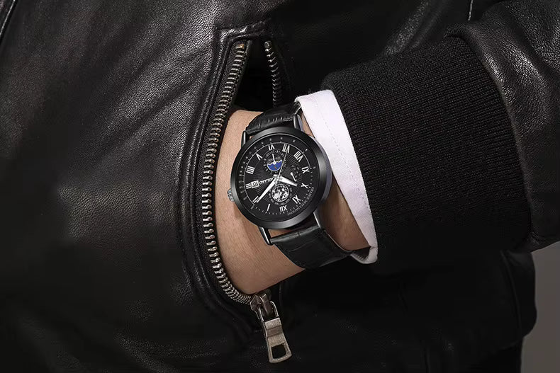 Men's Leather quartz watch Fenyi