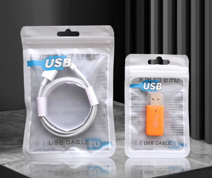 Sachet de Vente Transparente pour Câbles et Adaptateurs