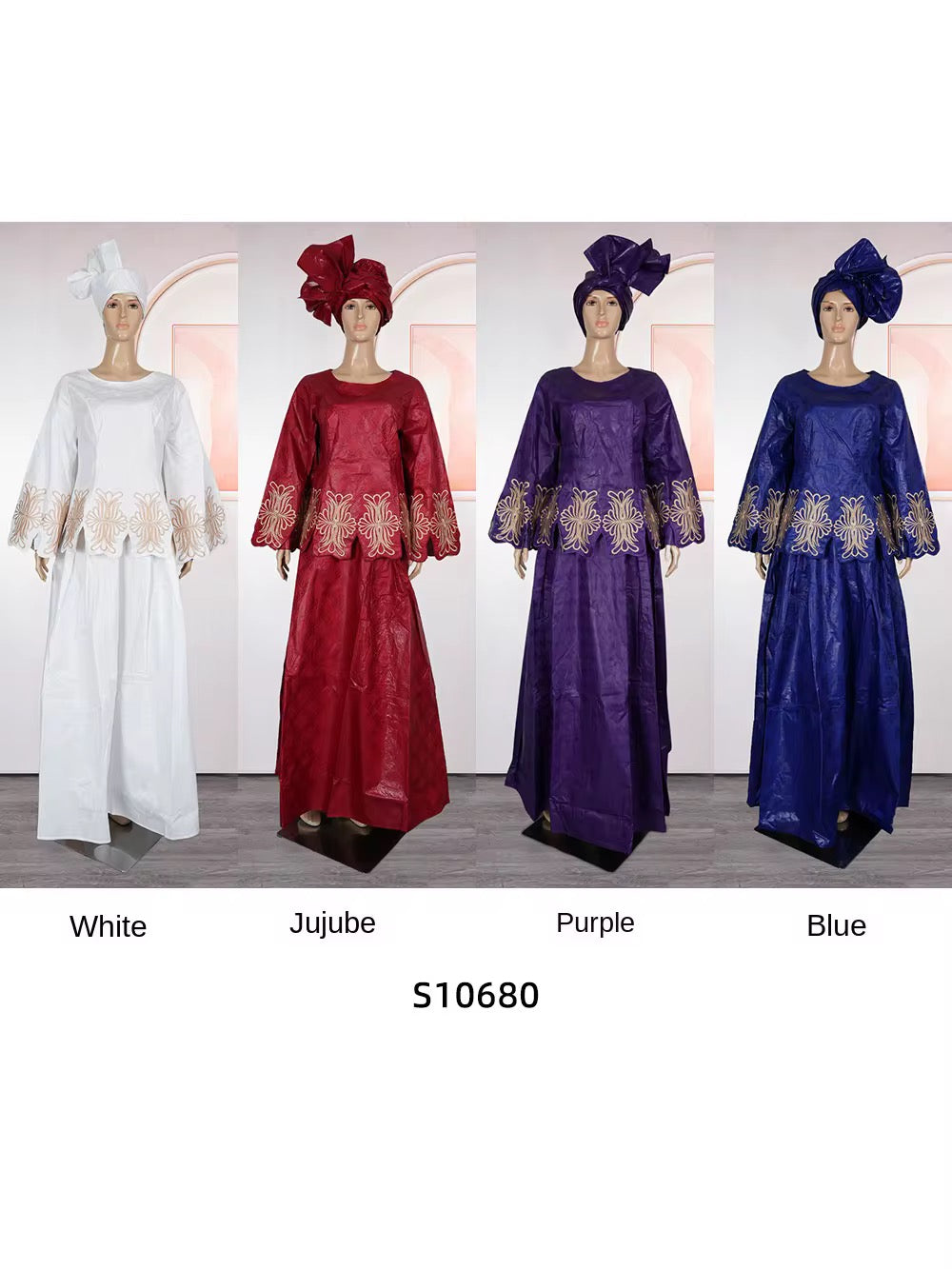 Ensemble Dashiki 2 Pièces en Tissu Jacquard – Broderies Dorées Haute Qualité