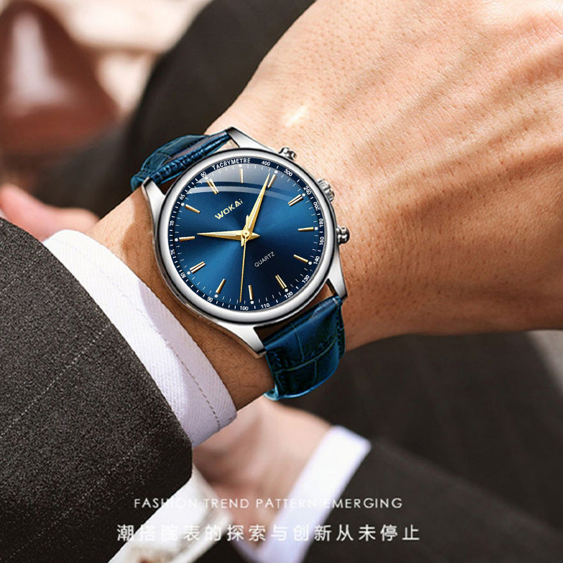 Montre cuir bleu Fenyi