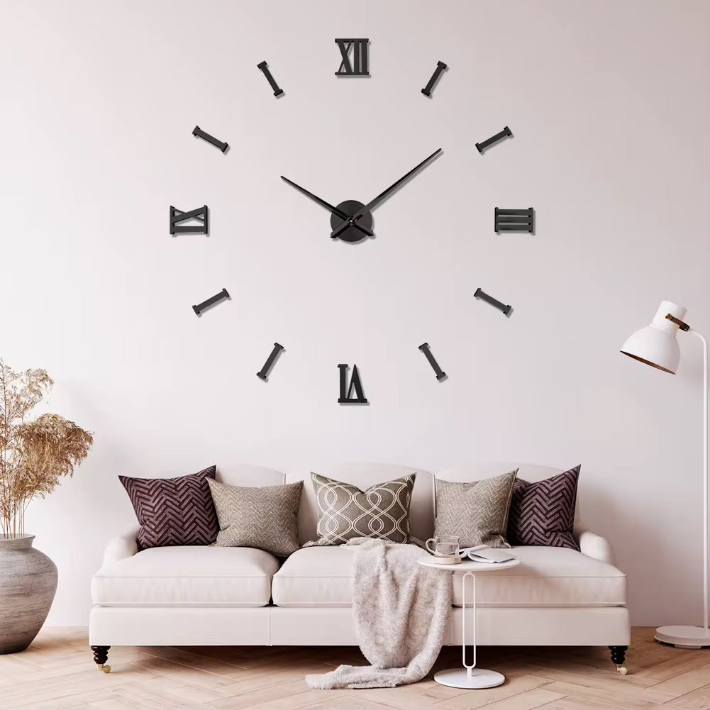 Horloge Murale Géante Autocollante – Bricolage Créatif pour Maison et Bureau