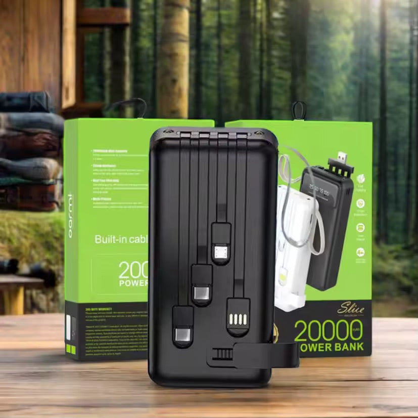 Power Bank "All-in-One" Haute Densité – Jusqu'à 50 000 mAh avec Câbles Intégrés