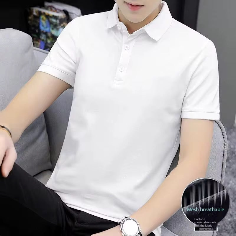 Polo Ultra-Respirant en Soie Glacée pour Homme – Tissu Anti-Transpiration à Séchage Rapide & Coupe Ajustée