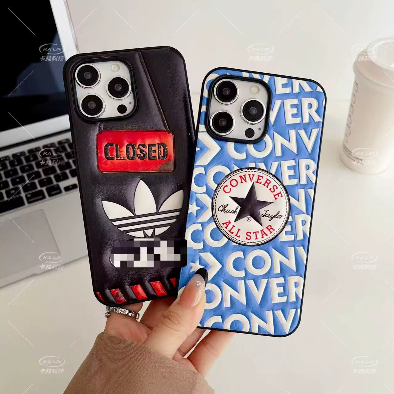 Coque de Protection adidas et converse Design 3D Laser pour iPhone – Protection Antichoc Premium en PC & TPU pour iPhone 11 à 16 Pro Max