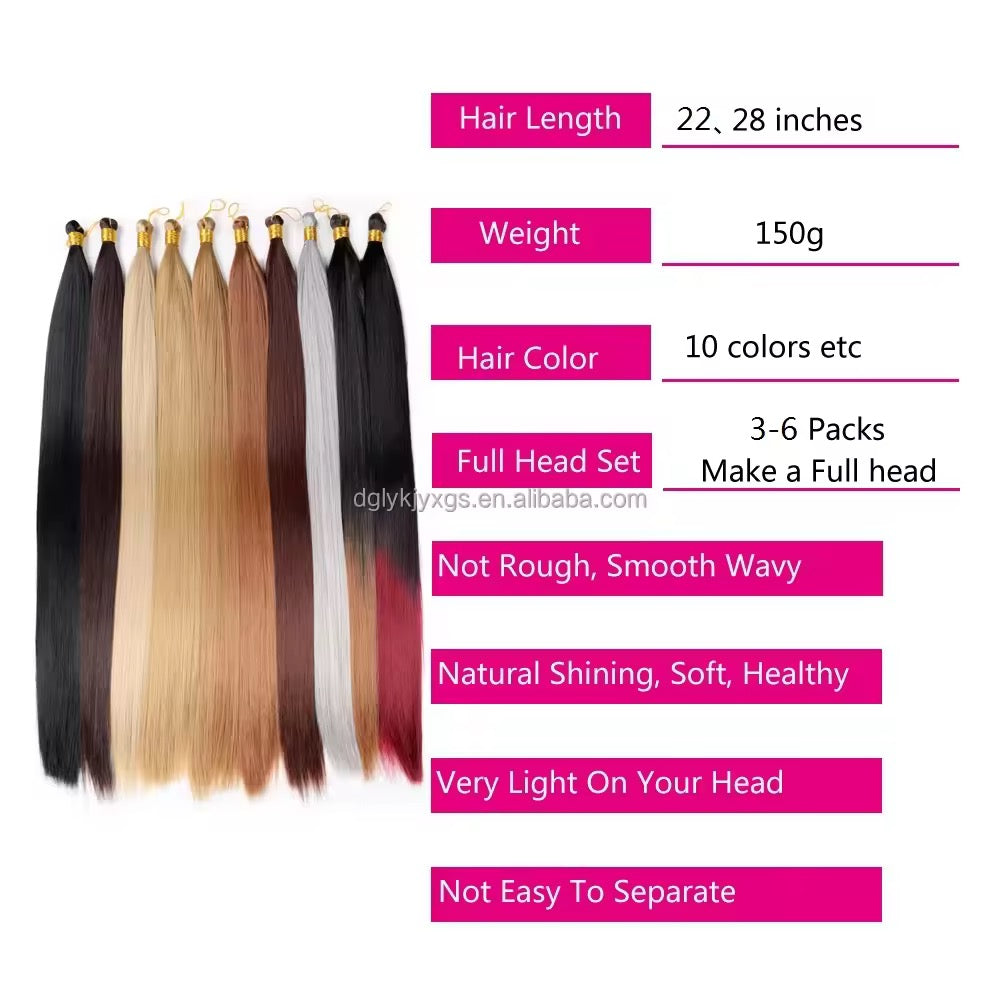 Extensions Soyeuses Premium – 150g Cheveux Lisses Haute Qualité (22 Pouces)