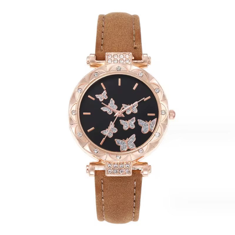 Coffret Cadeau Femme 5 Pièces – Montre Quartz, Collier, Bracelet, Bague et Boucles d’oreilles