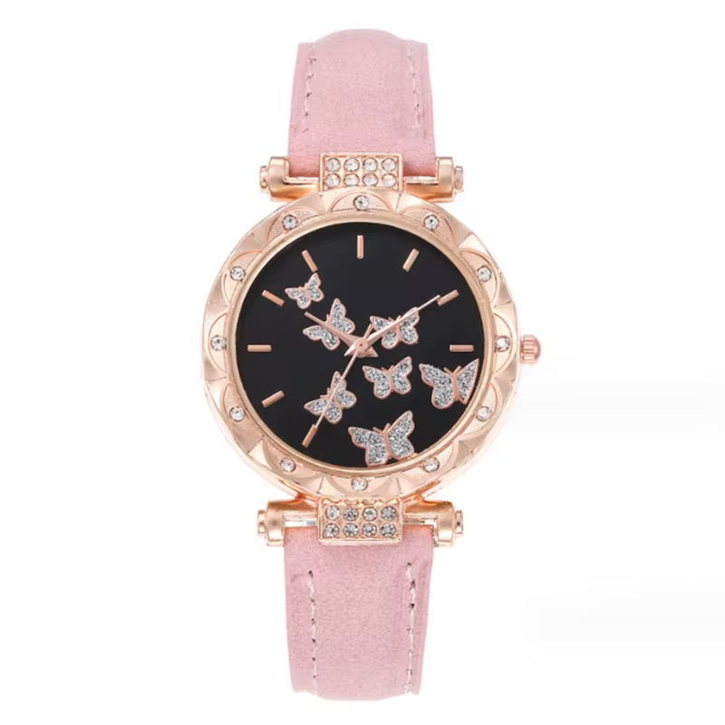 Coffret Cadeau Femme 5 Pièces – Montre Quartz, Collier, Bracelet, Bague et Boucles d’oreilles