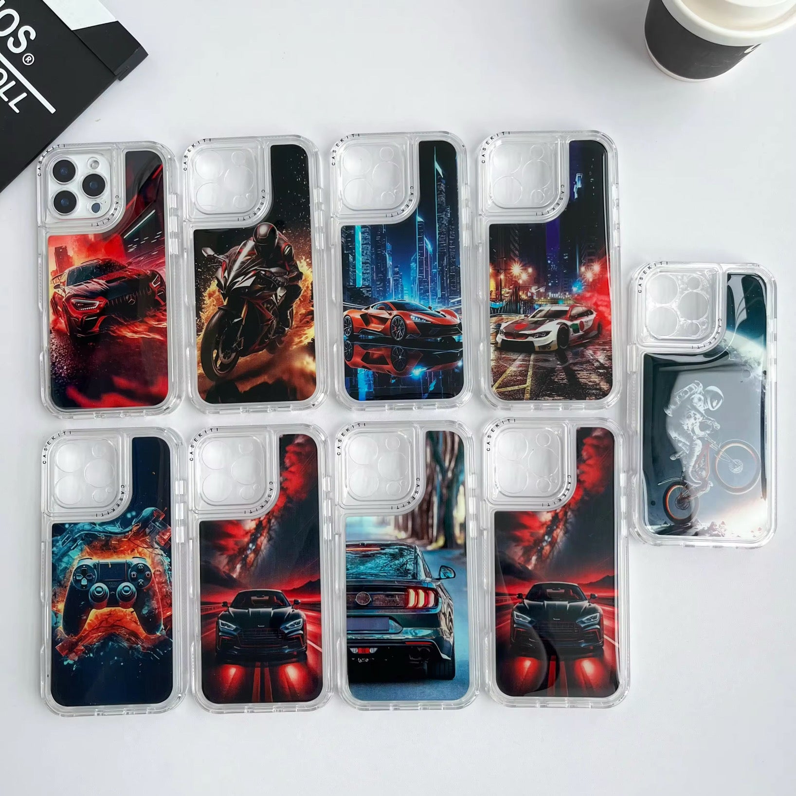 Protection iPhone Hybride TPU+PC – Design Personnalisé Époxy avec Protecteur Caméra