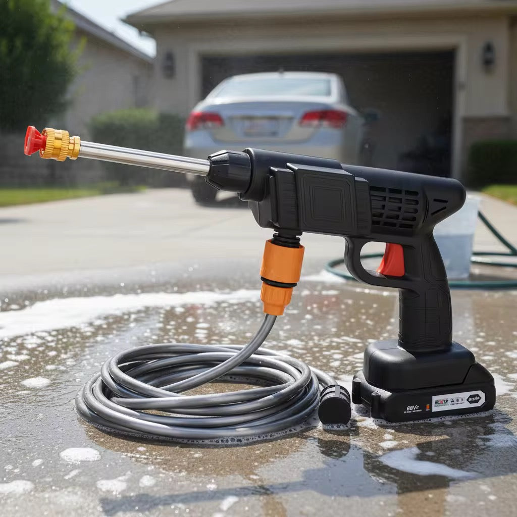 Pistolet de Nettoyage Haute Pression Portable – Kit Complet avec Batterie et Mallette de Transport