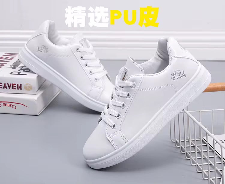 Baskets Basses "Pure Rose" - Chaussures Plateforme en Cuir de Commutation