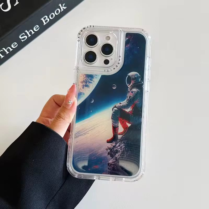 Protection iPhone Hybride TPU+PC – Design Personnalisé Époxy avec Protecteur Caméra