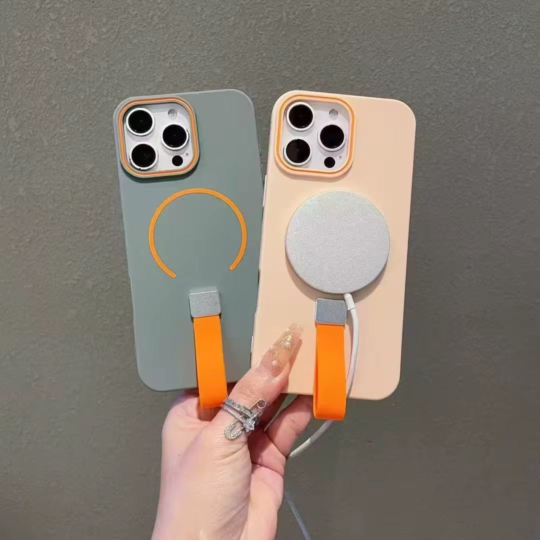 Coque Magnétique Magsafe pour iPhone avec Lanière Intégrée – Étui en TPU Givré Antichoc pour iPhone 11 à 17 Pro Max