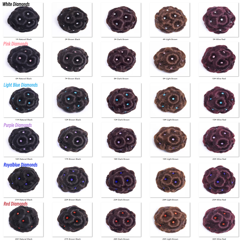 Diamant avec neuf fleurs saisir Clip perruque Bractée mariée cheveux accessoires avec peigne chignon tête Bractée cheveux chignon