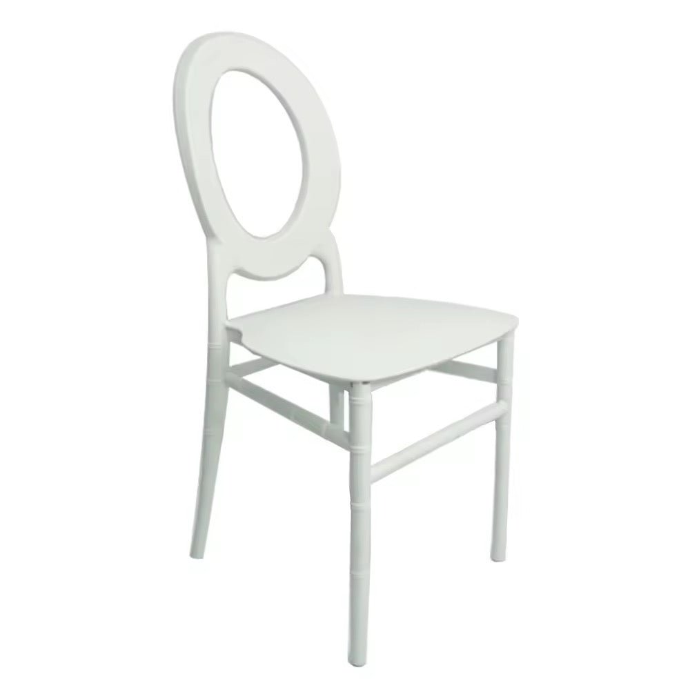Chaise de Mariage Ovale Moderne en Résine Blanche – Dossier en O, Style Chic & Robuste pour Événements, Hôtels et Salle à Manger - HGL - CHINA