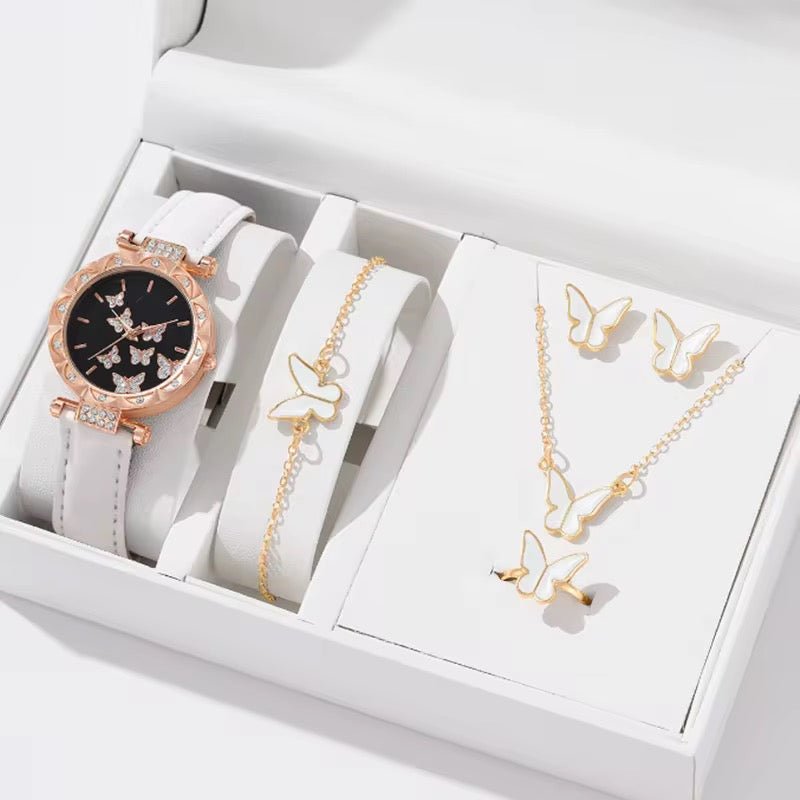 Coffret Cadeau Femme 5 Pièces – Montre Quartz, Collier, Bracelet, Bague et Boucles d’oreilles - HGL - CHINA