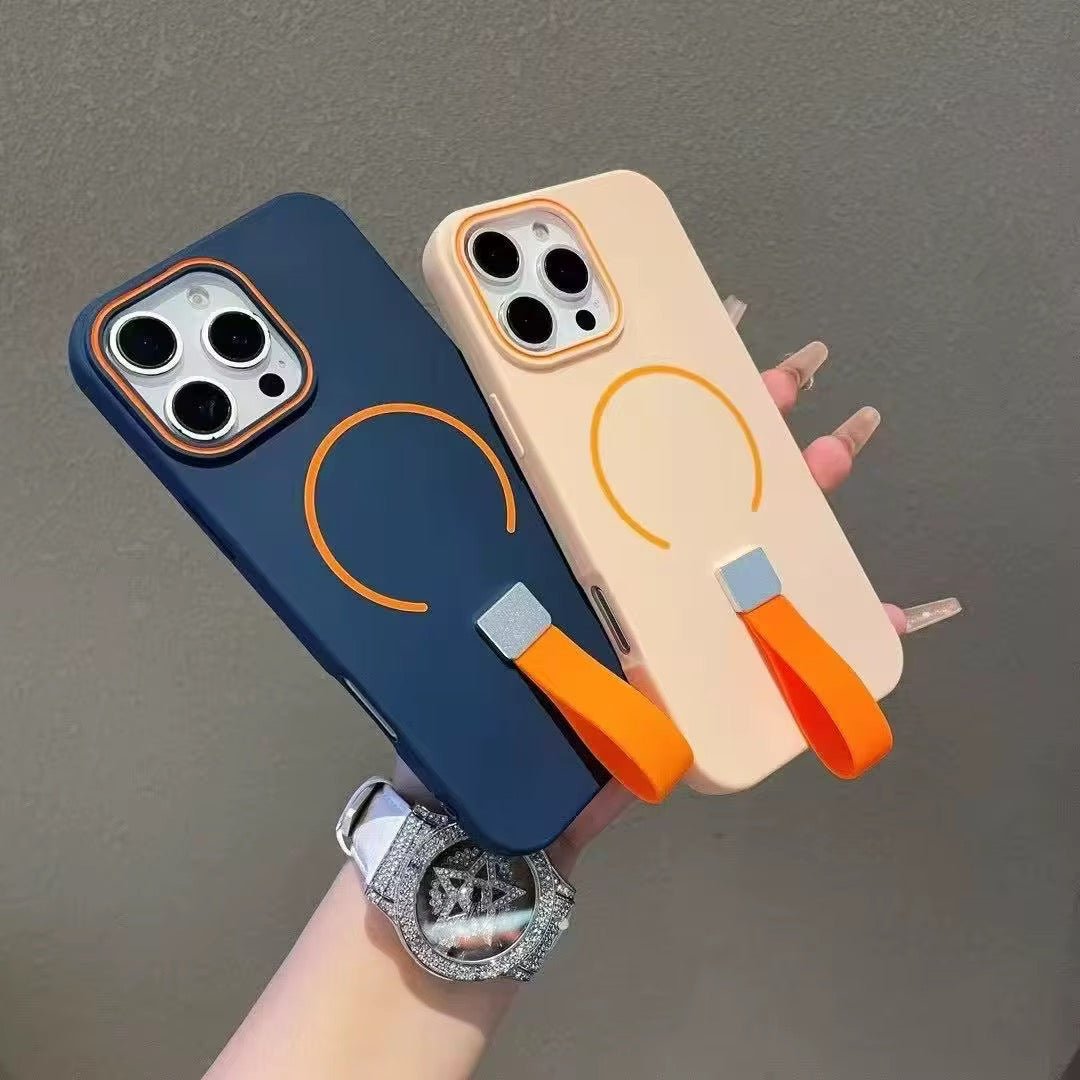 Coque Magnétique Magsafe pour iPhone avec Lanière Intégrée – Étui en TPU Givré Antichoc pour iPhone 11 à 17 Pro Max - HGL - CHINA