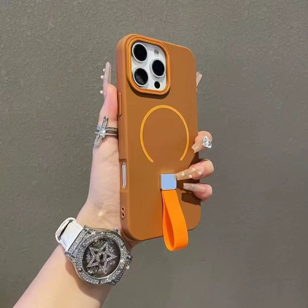 Coque Magnétique Magsafe pour iPhone avec Lanière Intégrée – Étui en TPU Givré Antichoc pour iPhone 11 à 17 Pro Max - HGL - CHINA