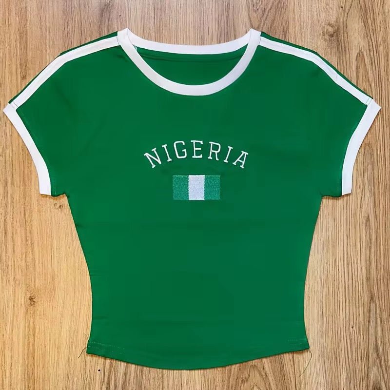 Crop Top Esthétique Rétro – Coton Doux avec Détails Contrastés - HGL - CHINA