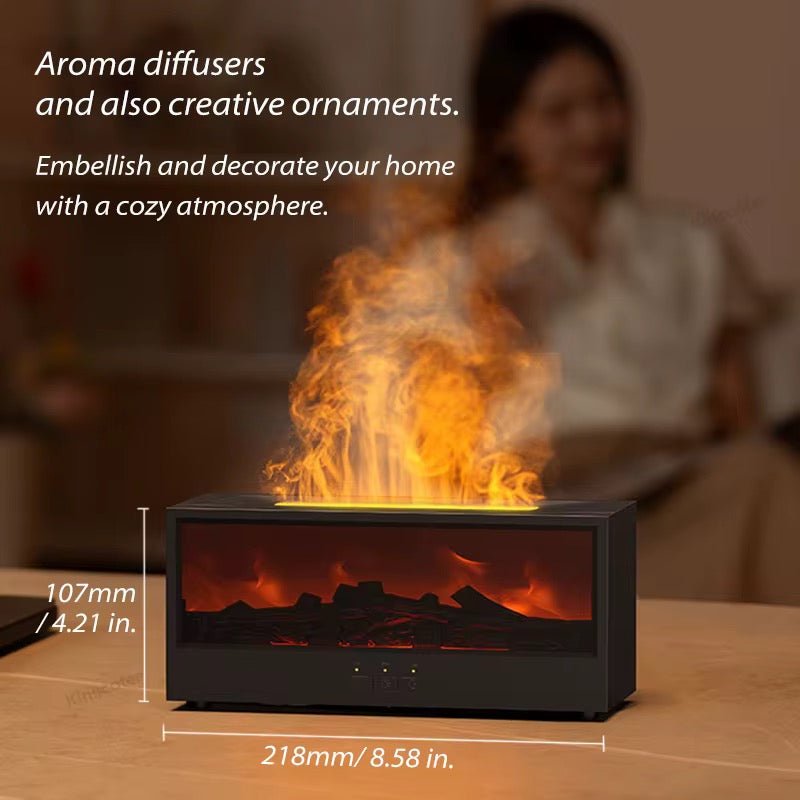 Diffuseur Cheminée Aromatique à Effet Flammes – Brumisateur LED 7 Couleurs, Télécommande IR, Arrêt Auto & Minuterie pour Maison et Bureau - HGL - CHINA